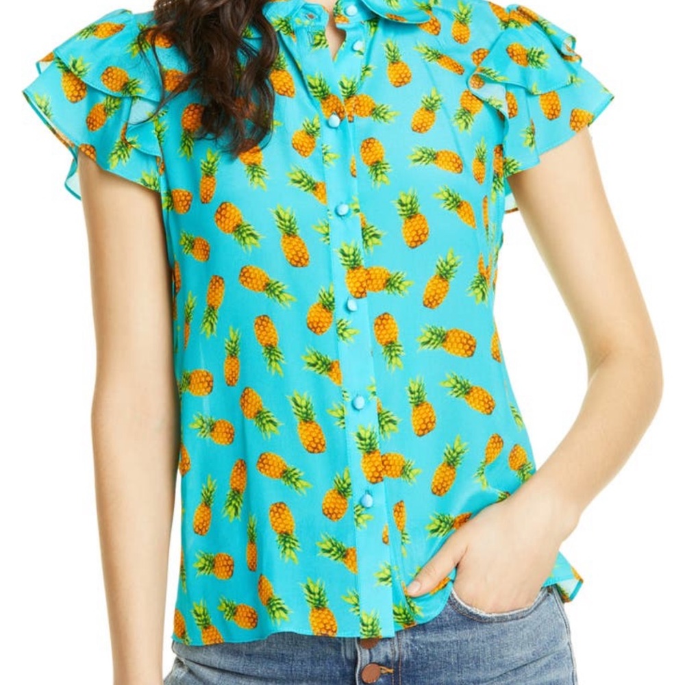 Alice + Olivia Pineapple Blouse